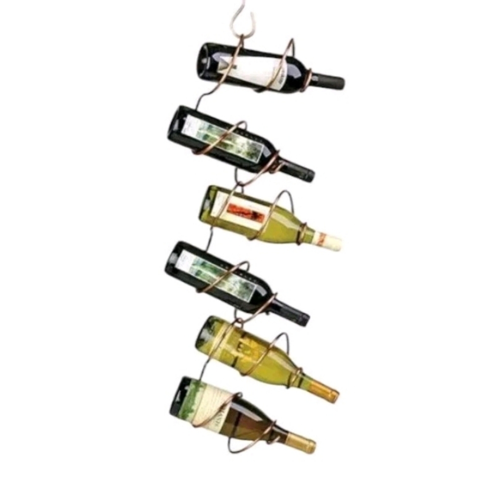 Copper Climbing Tendril 6-Bottle Hanging Wine Rack